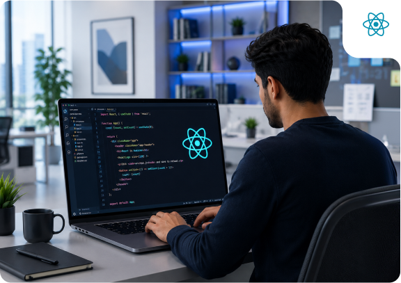 React JS programming on screen